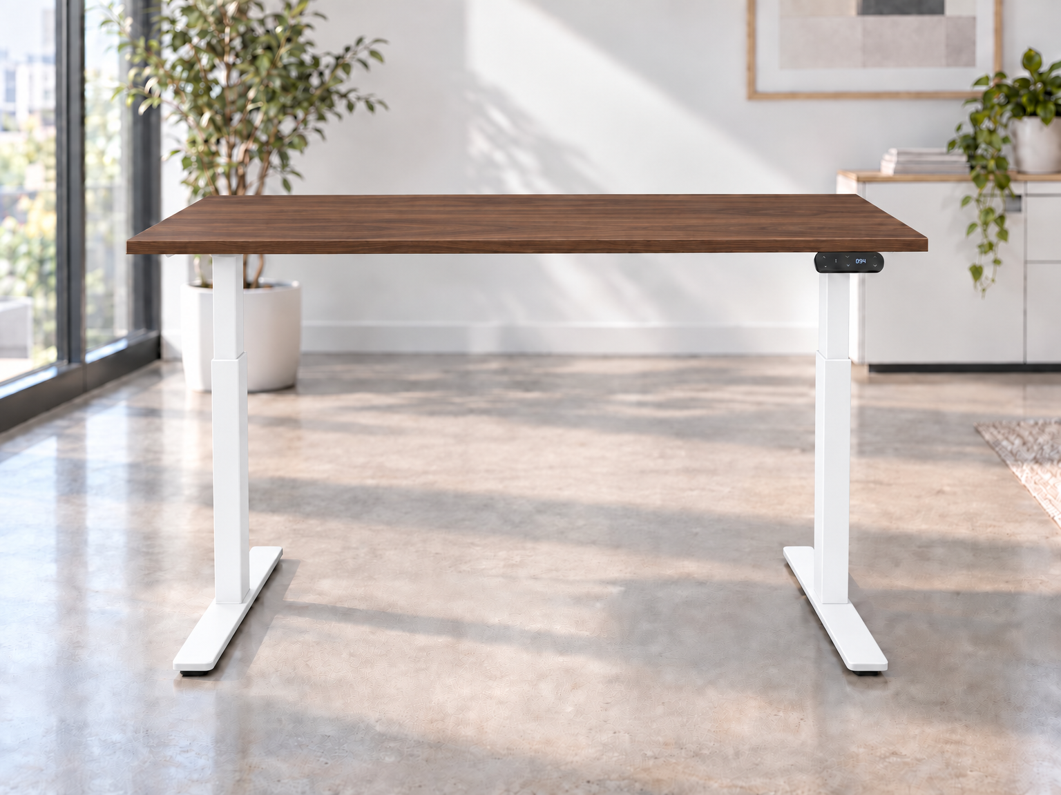 UPpy Lite with white frame and walnut top
