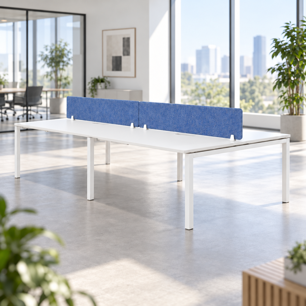 Runway 4 Seater Workstation with screen