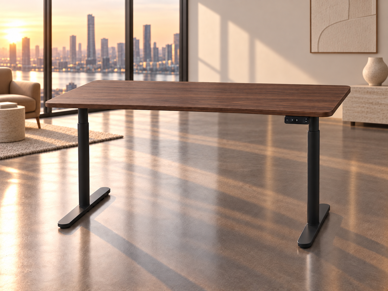 UPpy Pro black frame with walnut top