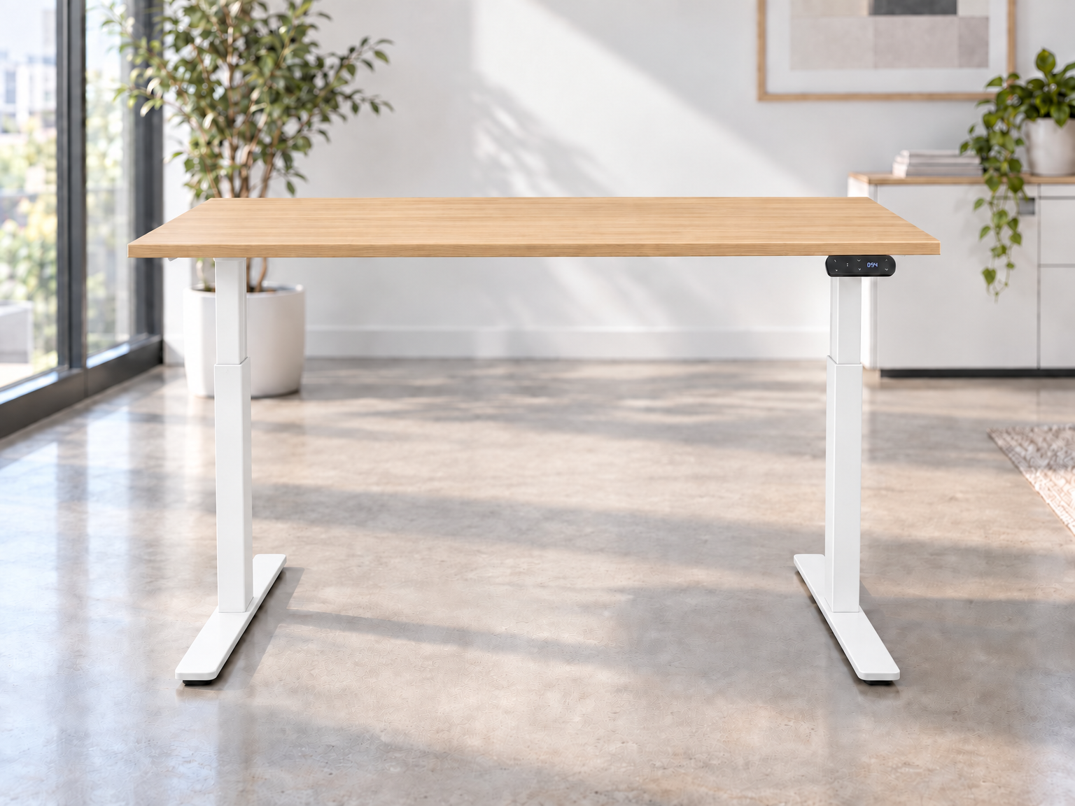UPpy Lite with white frame and oak top