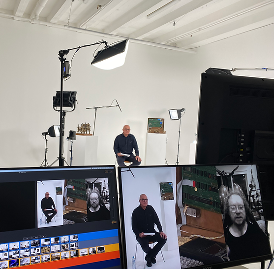 Professional video cameras set up for a live event broadcast