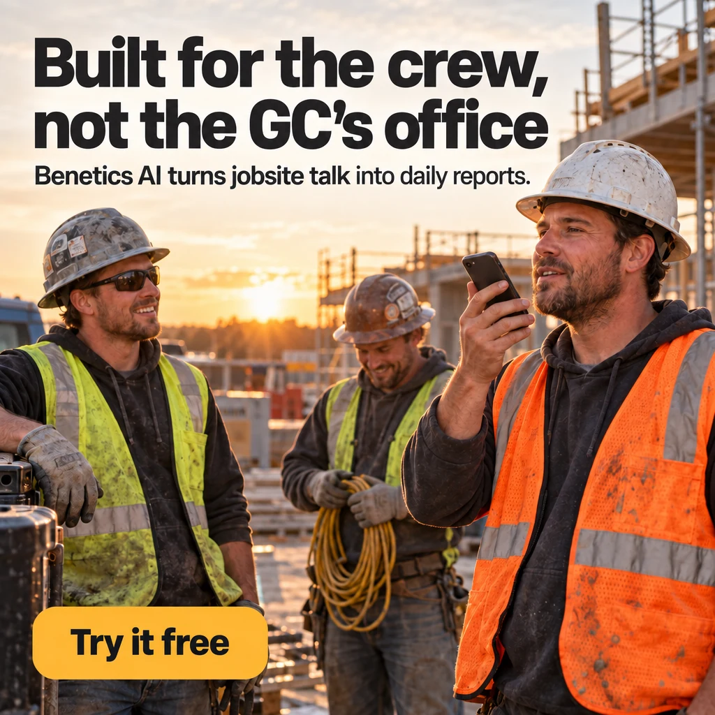 Benetics AI image ad for construction crews